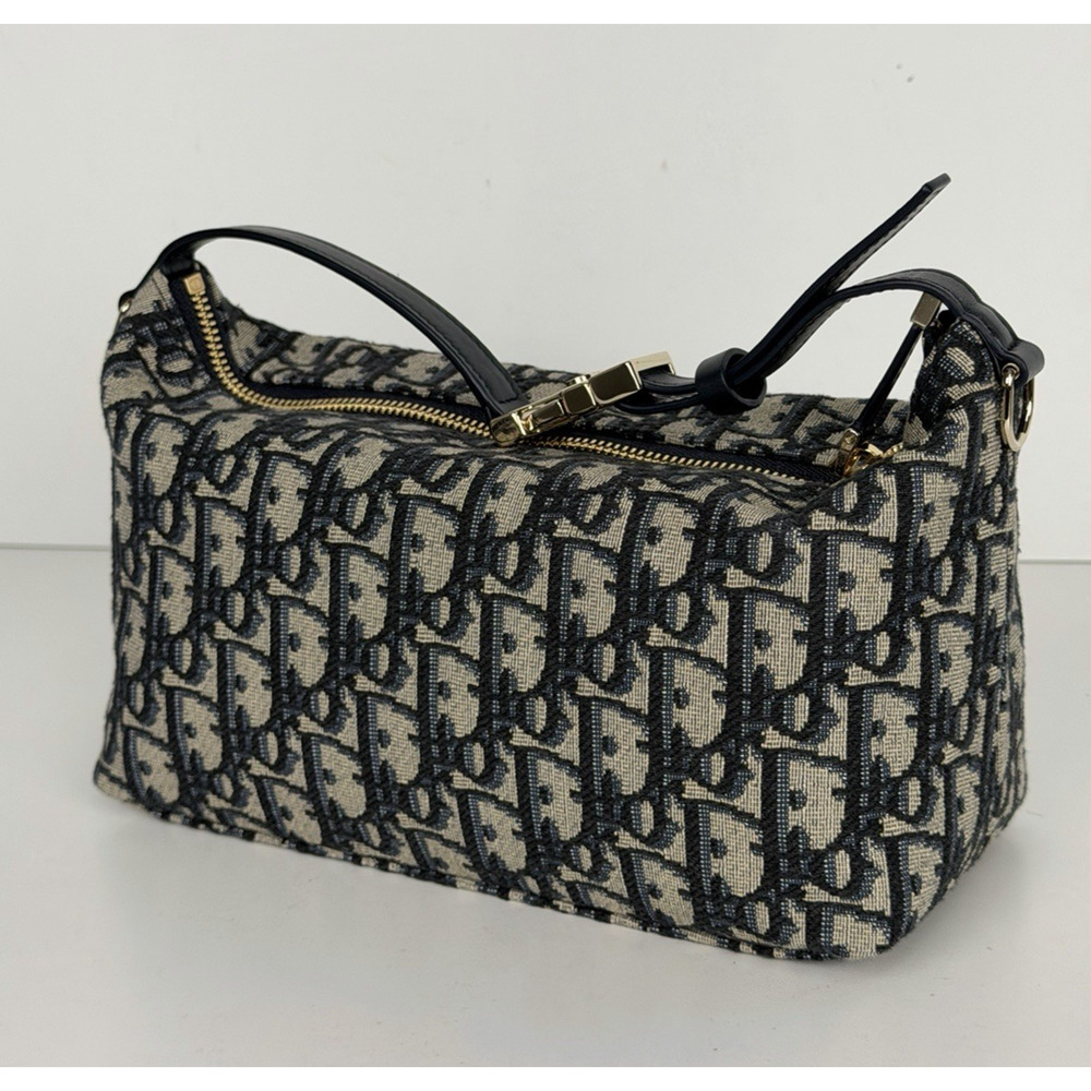 Christian Dior Medium DiorTravel Nomad Pouch in Blue Oblique Jacquard 2024 D2